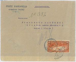 37525   HAITI -  POSTAL HISTORY - REGISTERED  COVER from GONAIVES to  ITALY 1935