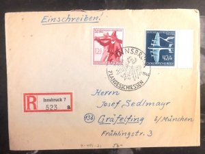 1934 Innsbruck Germany Registered Cover to Gräfelfing