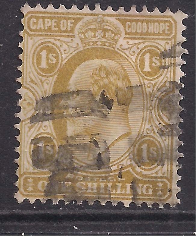 Cape of Good Hope 1902 - 04 KEV11 1/-d Yellow Ochre used SG 77 ( D1077 )