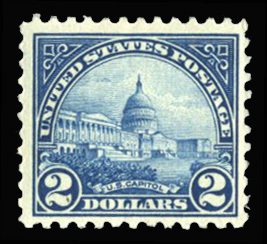 United States, 1910-30 #572 Cat$120, 1923 $2 deep blue, never hinged