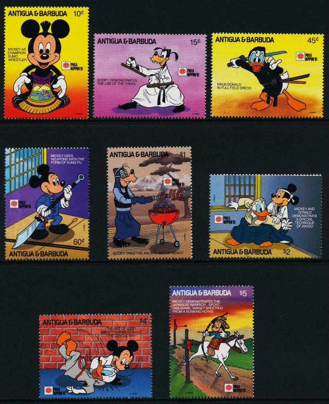 Antigua 1436-43 MNH Disney, Phila Nippon, Horse, Mickey