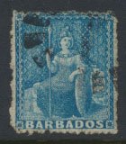 Barbados SG 44a  SC# 25 Used  Blued paper  rough perf 14-16  see scans and de...