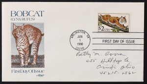 U.S. Used #2482 $2 Bobcat. ArtMaster First Day Cover. Choice!