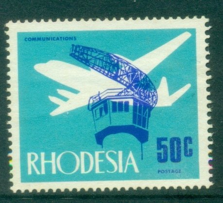 Rhodesia 1970-73 Pictorial 50c Radar Antenna & Viscount Plane MUH