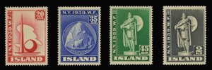 Iceland #213-216 Cat$64.25, 1939 World's Fair, set of four, lightly hinged