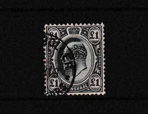 Transvaal KEVII 1902 £1 SG258 #266 VFU BP15290