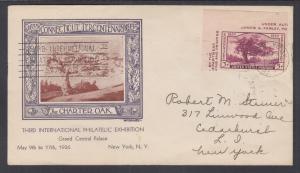 US Planty 778-82 FDC. 1936 3c Charter Oak from TIPEX, PHILEX Label Grandy Cachet