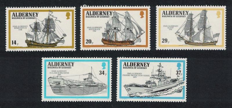 Alderney Royal Navy Ships 5v SG#A42-A46