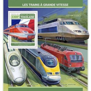 Togo - 2017 High Speed Trains - Stamp Souvenir Sheet - TG17315b