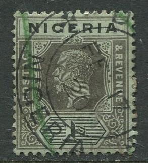 Nigeria -Scott 8 - KGV Definitive - 1914 - Used - Single 1/- Stamp