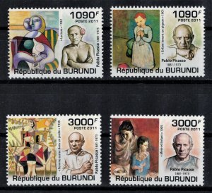 BURUNDI 2011 - Picasso paintings / complete set MNH