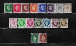 GREAT BRITAIN SCOTT #235-248 1937-39 GEORGE VI DEFINITIVES- WMK 251- MINT NH