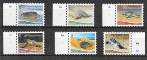 ASCENSION SG1214/9 2015 GREEN TURTLE SET MNH