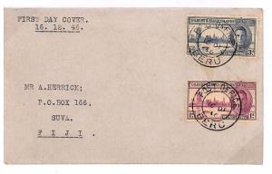 Y197 Gilbert & Ellice Islands 1946 *BERU* Fiji CDS Cover {samwells-covers}PTS