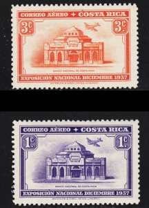 Costa Rica Scott C35-36 F to VF mint OG H.