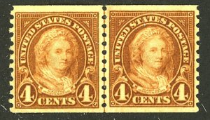 U.S. #601 MINT LINE PAIR OG HR