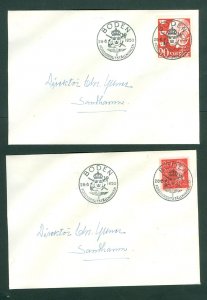 Sweden. 1950. 2 Covers Boden. Special Cancel. Coats Of Arms. Defence Exhibition