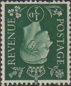 Great Britain SG#462wi 1937 1/2d  Grn KGVI  UNUSED-VF-OG-H.wmk inverted