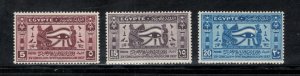 Egypt 1937 15th Ophthalmological Congress Scott # 220 - 222 MH