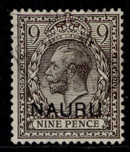 NAURU GV SG11, 9d agate, FINE USED. Cat £30.