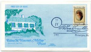 1926 Edna St Vincent Millay Colonial, U/O B Free Philadelphia, PA FDC