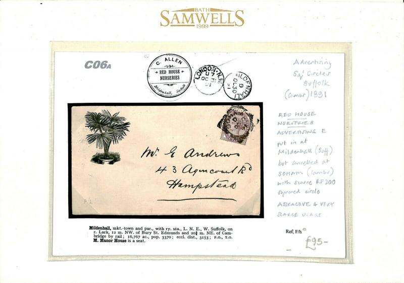 GB Cover SUFFOLK HORTICULTURE *Red House Nurseries* Advert 1891 {samwells}C06a