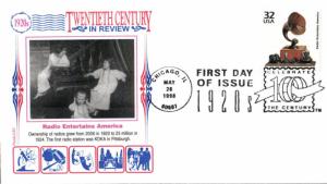 #3184i Radio Entertains America Panda FDC