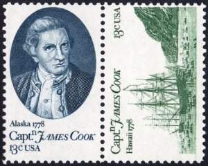 SC#1732-33 13¢ Captain Cook/Hawaii Pair (1978) MNH