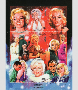 Mongolia 1995 MARILYN MONROE Sheet (9v) Perforated Mint (NH)