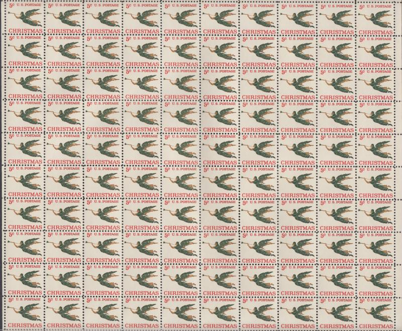 US #1276   Christmas  Angel   Full sheet of 100  MNH