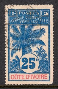 Ivory Coast - Scott #27 - Used - Perf crease UR cnr., sh. perfs - SCV $6.00