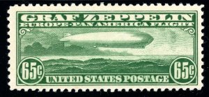 USAstamps Unused FVF US 1930 Airmail Zeppelin Scott C13 OG MLH