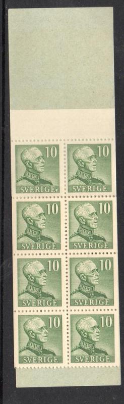 Sweden Sc 399a 1948 10 o King stamp bklt pn of 20 mint NH