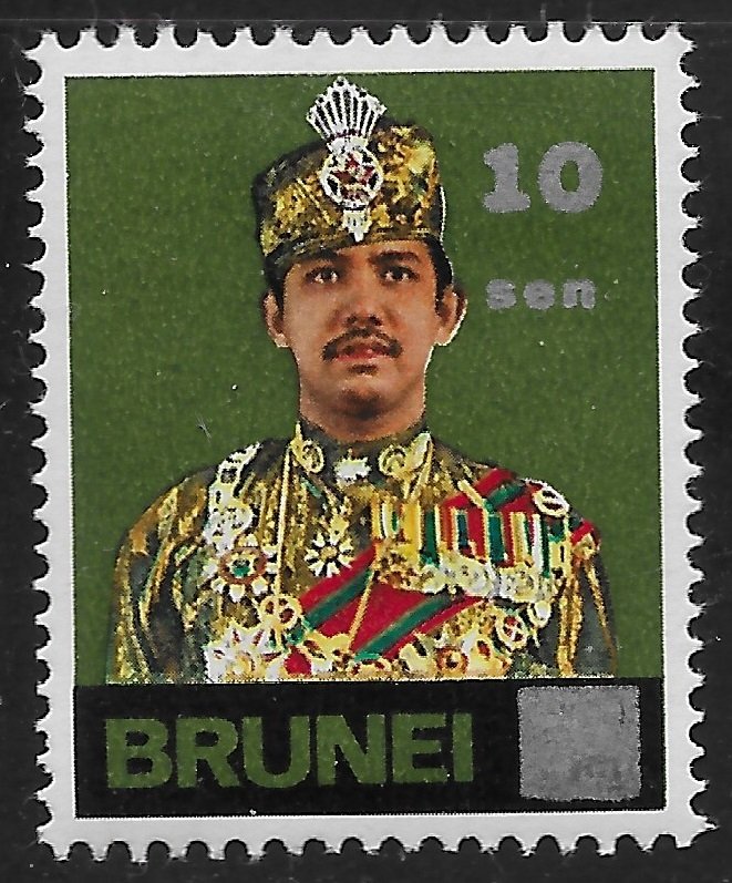 Brunei #225 10c on 6c Sultan Hassanal Bolkiah ~ MHR