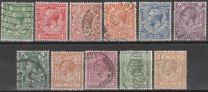 Great Britain #187-98, 200  F-VF Used  CV $28.45  (A7489)