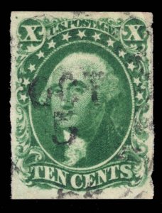 US STAMPS # 14 IMPERF USED CAT. $160 LOT #5836