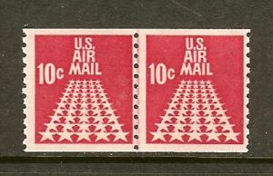 Scott #C73, 10c Runway Airmail Joint Line Pr, Fine Ctr, MNH