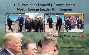 Palau 2020 - Trump Meets Kim Jong-un - Sheet of 4 Stamps - Scot #1466 - MNH