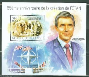 TOGO 2014 65th  ANNIVERSARY  OF THE CREATION OF NATO TRUMAN & RASMUSSEN S/S