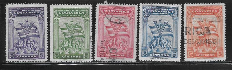 Costa Rica 219-223 Torch of Victory set Used