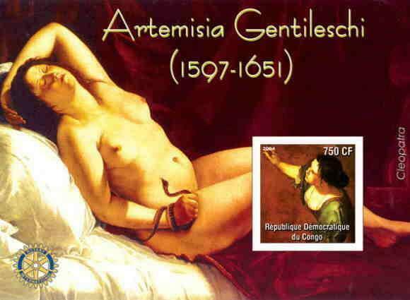 Artemisia Gentileschi Nude Painting -  Stamp Souvenir Sheet 9817