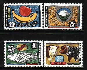 Australia-Sc#519-22- id10-unused LH set-Animals-Cows-Fish-1972-