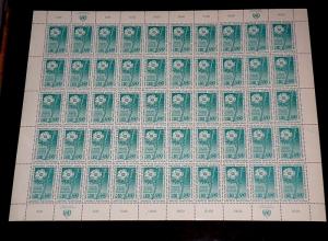 U.N. 1975, GENEVA #55, PEACE-KEEPING SHEET OF 50, MNH, NICE!! LQQK!!!