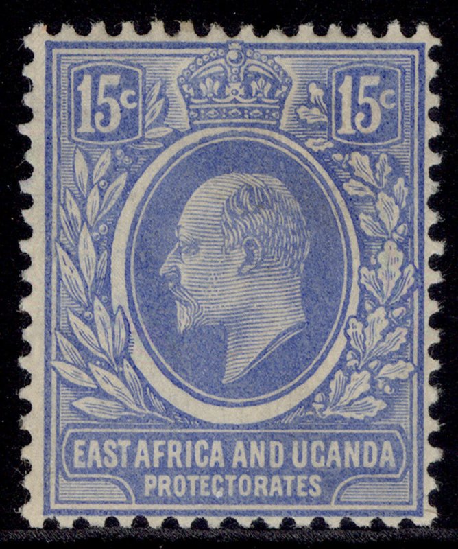 EAST AFRICA and UGANDA EDVII SG39, 15c bright blue, M MINT. Cat £32.