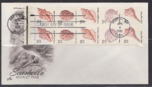 2121a Sea Shellsl booklet pane Unaddressed ArtCraft FDC
