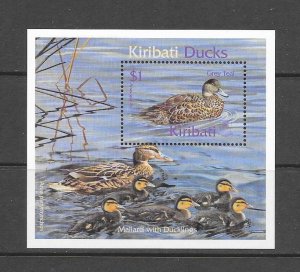 BIRDS - KIRIBATI #778  DUCKS S/S MNH