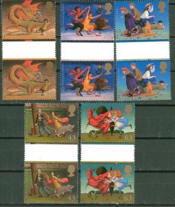 Great Britain # 1820-24 Magical World GUTTER PAIRS (5) Mint NH