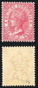 British Honduras SG18 1d Rose Wmk CA perf 14 Fine M/M Cat 23 pounds