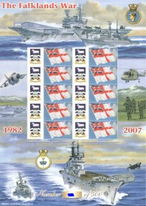 BC-104 History of Britain 8 2007 Falklands war no. 285 sheet U/M