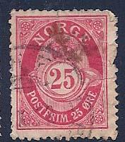 #88 Norway 25o Post Horn Issue of 1922 Used Bargain